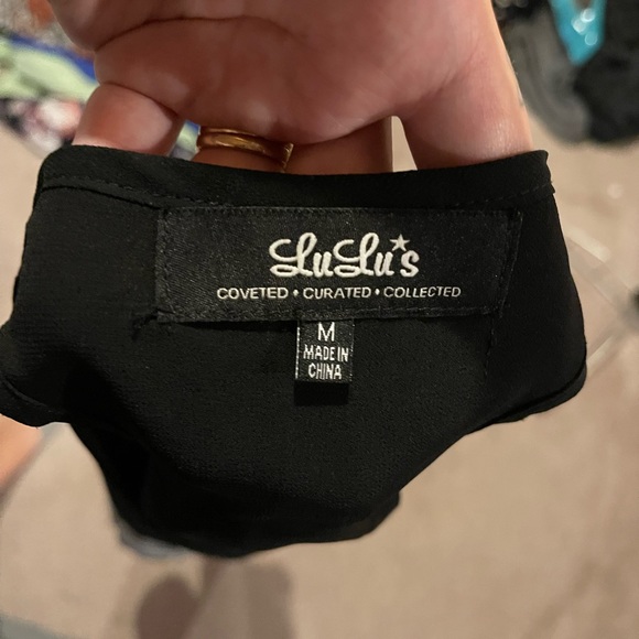 Lulus black silky top - Picture 3 of 3